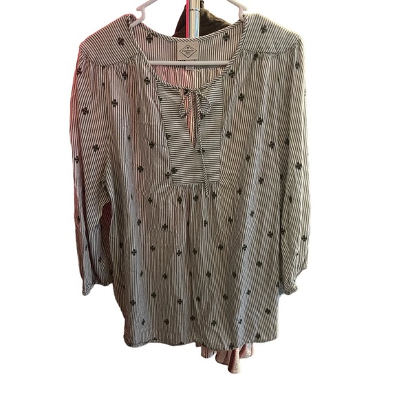 St. John's Bay Tops - St John’s Bay striped peasant top XL